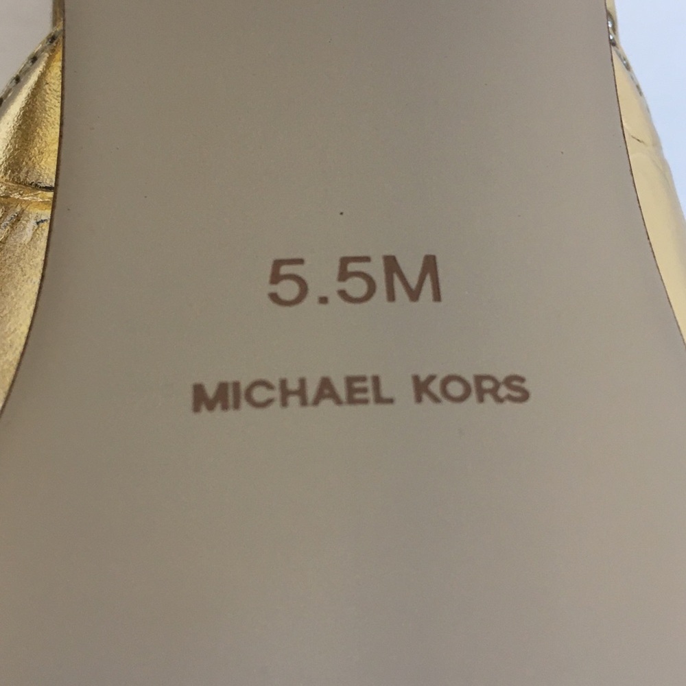 Michael Kors Gold Electra Sandal Heels, Women's 5.5, NWOT - Picture 13 of 16
